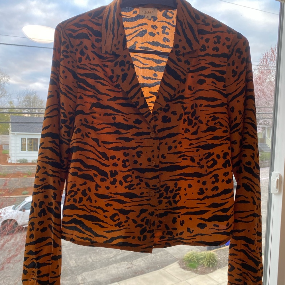 Le Lis | Animal Print Blouse | Medium